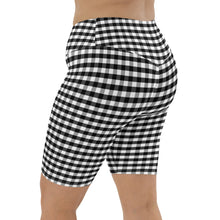 Load image into Gallery viewer, Biker Shorts - Black Gingham