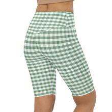 Load image into Gallery viewer, Biker Shorts - Sage Green Gingham