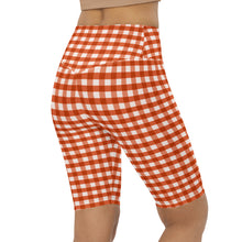 Load image into Gallery viewer, Biker Shorts - Fireside Gingham