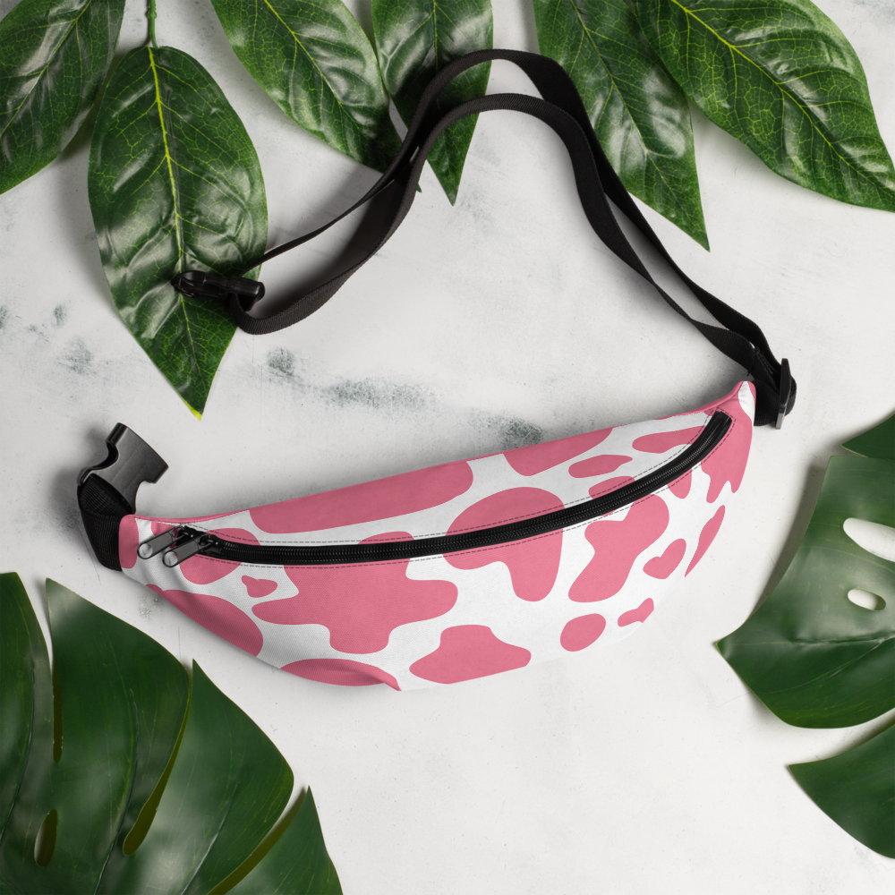 Moo Merch Fanny Pack Pink Cow Print