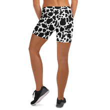 Load image into Gallery viewer, "Moo Merch" Shorts - Black Cow Print