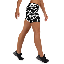 Load image into Gallery viewer, "Moo Merch" Shorts - Black Cow Print