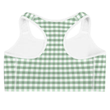 Load image into Gallery viewer, Sports Bra - Sage Green Gingham
