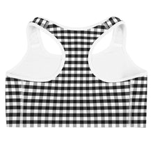 Load image into Gallery viewer, Sports Bra - Black Gingham