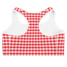Load image into Gallery viewer, Sports Bra - Red Gingham