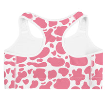 Load image into Gallery viewer, Sports Bra - Pink Cow Print