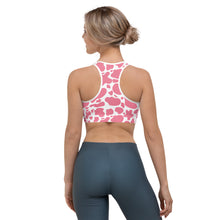 Load image into Gallery viewer, Sports Bra - Pink Cow Print