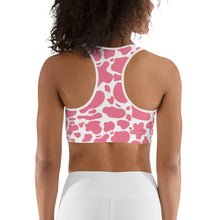 Load image into Gallery viewer, Sports Bra - Pink Cow Print