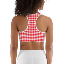 Load image into Gallery viewer, Sports Bra - Red Gingham