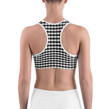 Load image into Gallery viewer, Sports Bra - Black Gingham