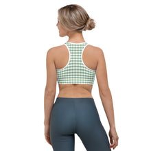 Load image into Gallery viewer, Sports Bra - Sage Green Gingham