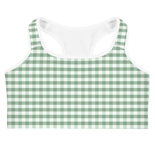 Load image into Gallery viewer, Sports Bra - Sage Green Gingham