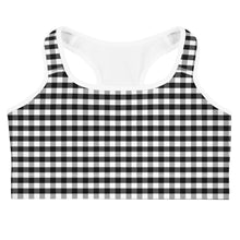 Load image into Gallery viewer, Sports Bra - Black Gingham