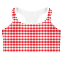 Load image into Gallery viewer, Sports Bra - Red Gingham
