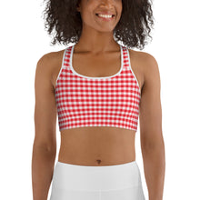 Load image into Gallery viewer, Sports Bra - Red Gingham