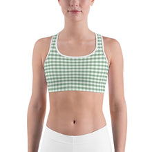 Load image into Gallery viewer, Sports Bra - Sage Green Gingham