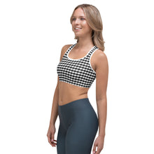 Load image into Gallery viewer, Sports Bra - Black Gingham