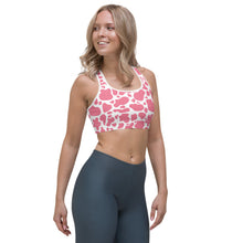 Load image into Gallery viewer, Sports Bra - Pink Cow Print