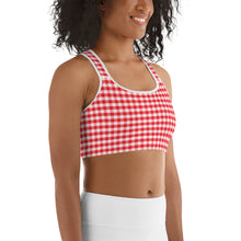 Load image into Gallery viewer, Sports Bra - Red Gingham