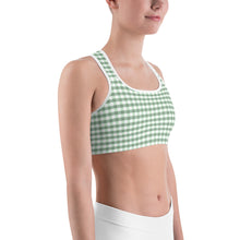 Load image into Gallery viewer, Sports Bra - Sage Green Gingham