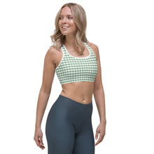 Load image into Gallery viewer, Sports Bra - Sage Green Gingham