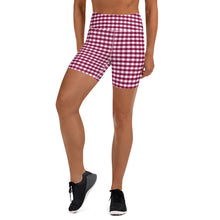 Load image into Gallery viewer, Yoga Shorts - Berry Gingham