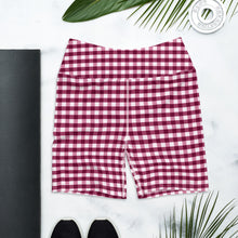 Load image into Gallery viewer, Yoga Shorts - Berry Gingham