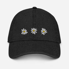 Load image into Gallery viewer, "Daisies" Embroidered Denim Hat