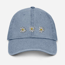 Load image into Gallery viewer, "Daisies" Embroidered Denim Hat