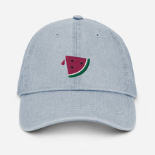 Load image into Gallery viewer, "Watermelon" Embroidered Denim Hat