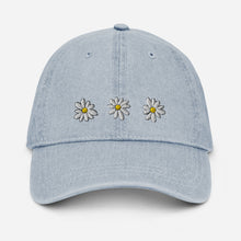 Load image into Gallery viewer, "Daisies" Embroidered Denim Hat