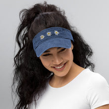 Load image into Gallery viewer, "Daisies" Denim Visor