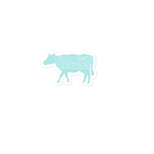 Load image into Gallery viewer, "Moo Merch" Cow Sticker - Blue