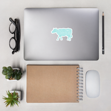 Load image into Gallery viewer, "Moo Merch" Cow Sticker - Blue
