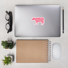 Load image into Gallery viewer, "Moo Merch" Cow Sticker - Dark Pink