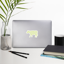 Load image into Gallery viewer, "Moo Merch" Cow Sticker - Green
