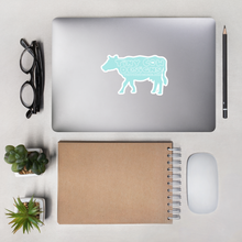 Load image into Gallery viewer, "Moo Merch" Cow Sticker - Blue