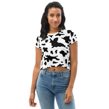 Load image into Gallery viewer, Natural Cow Print Crop Top
