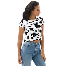 Load image into Gallery viewer, Natural Cow Print Crop Top

