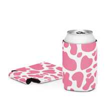 Load image into Gallery viewer, Pink Cow Print Can Cooler
