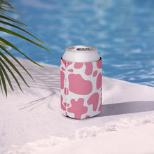Load image into Gallery viewer, Pink Cow Print Can Cooler
