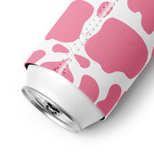 Load image into Gallery viewer, Pink Cow Print Can Cooler
