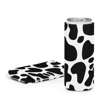 Load image into Gallery viewer, Black Cow Print Can Cooler
