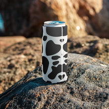 Load image into Gallery viewer, Black Cow Print Can Cooler
