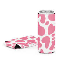 Load image into Gallery viewer, Pink Cow Print Can Cooler
