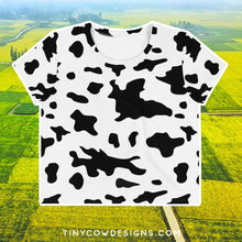Load image into Gallery viewer, Natural Cow Print Crop Top
