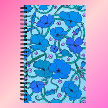 Load image into Gallery viewer, Blue Poppies Spiral Notebook
