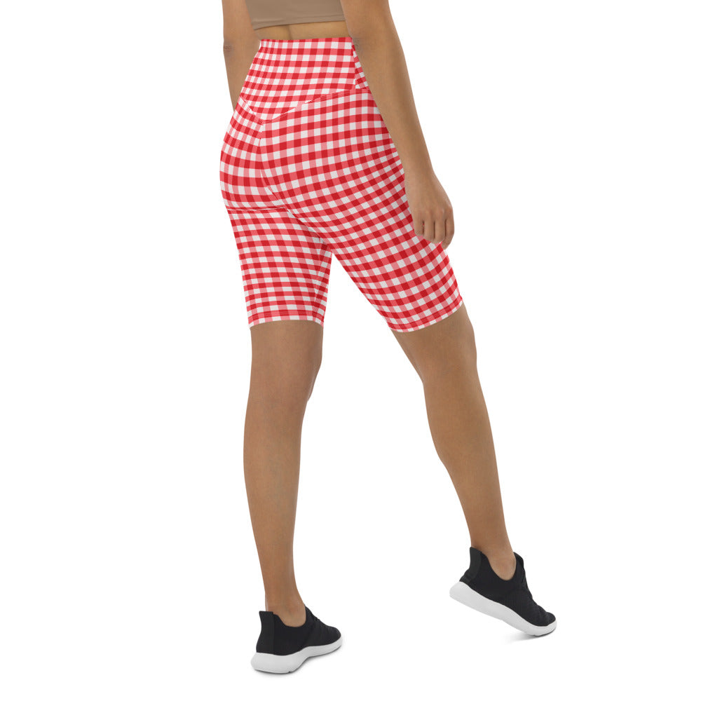 Biker Shorts - Red Gingham – Tiny Cow Designs