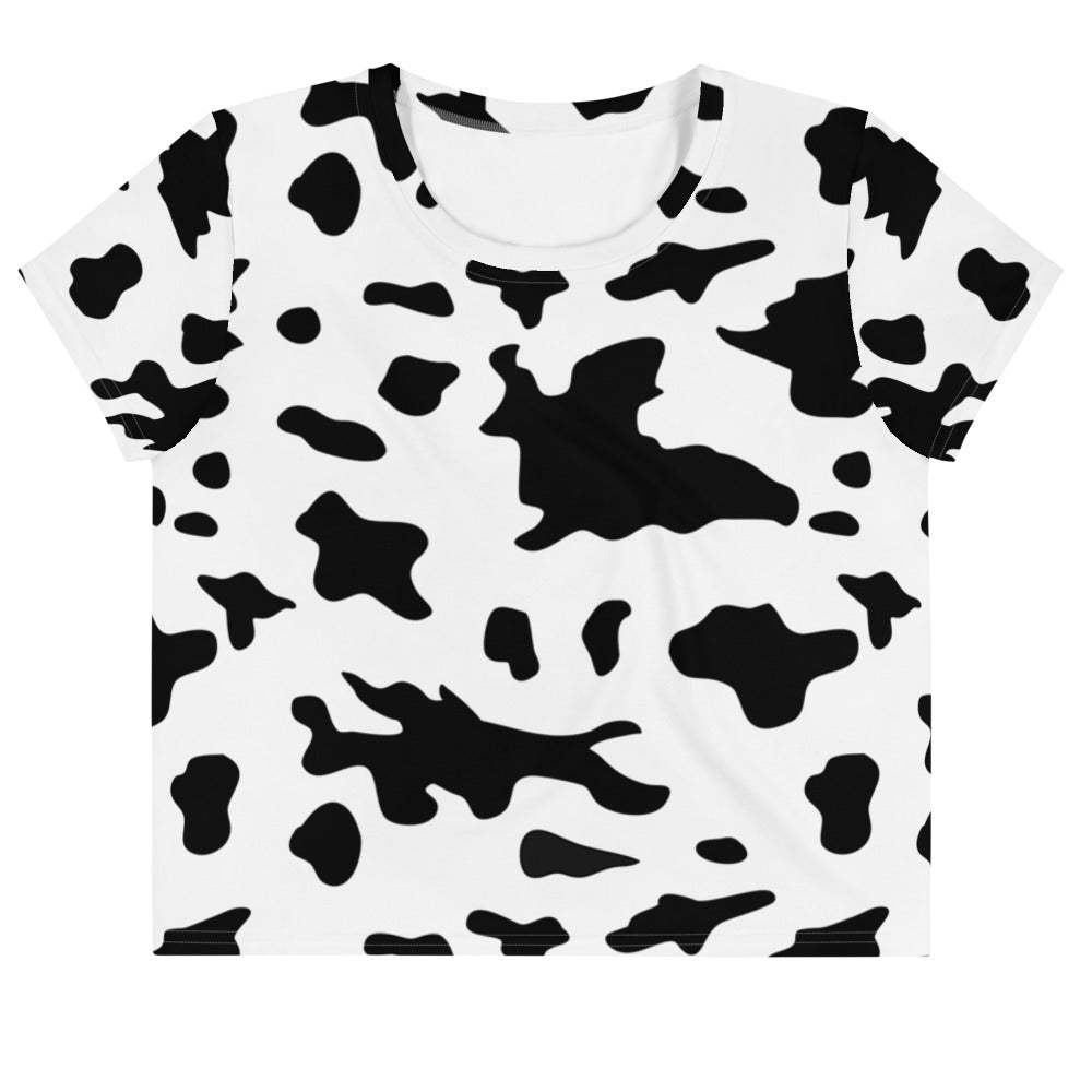 Natural Cow Print - Cropped Tee