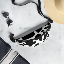 Load image into Gallery viewer, &quot;Moo Merch&quot; Fanny Pack - Black Cow Print
